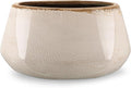 9.8 Inch Large Vintage Ceramic Planter Ice Crack Glaze Gray Peony Flower Pot with Drainage Holes Rustic Country Plant Pots Decorative Gifts for Home Kitchen Office Indoor Outdoor Plants