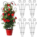 Mklsit 4 Pack 32'' Wave Shape Black Metal Garden Trellis for Climbing Plants, Indoor/Outdoor Potted Plants, House Plants, Vines, Roses, Vegetables