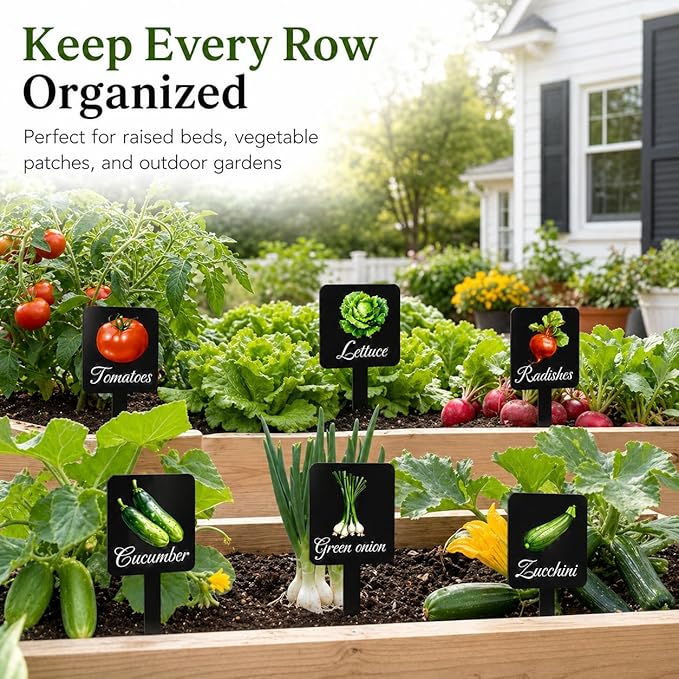20Pcs Garden Signs for Vegetables 20 Styles Garden Markers for Vegetables Outdoor Garden Labels Markers Waterproof Reusable Plant Stakes Tags with Names for Vegetable Indoor Outdoor Decoration