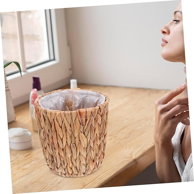 Cabilock Storage Basket Lid Handmade Plant Basket Seagrass Straw Garden Containers for Indoor Outdoor Decorative Flower Pots