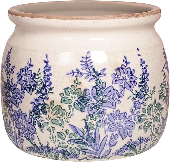 Xiaan Jiaju Pots for Plants, Ceramic Planters for Indoor/Outdoor Plants, 6.29'' Plant Pots Indoor with Drainage, Vase & Planters, Vintage Rustic Pots for Indoor Plant, House & Home Decor, Vintage Blue
