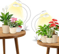 Plant Lights for Indoor Growing, 2 in 1 Halo Plant Light, 192 LEDs Full Spectrum LED Grow Lights with Clip,Plant Grow Light with 3 Light Modes,6/12/16Hrs Auto Time,5 Brightness. White 2 Pack