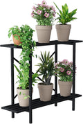 Zhongma 2 Tier Window Height Metal Sturdy Heavy Plant Stand, Narrow Plant Stand Indoor and Outdoor, L35.43 x W10.3 x H27.5 inch, 440 LBS Capacity & Heavy Duty Construction