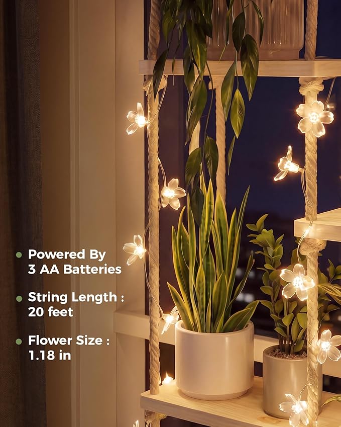 Bamworld Hanging Shelves with Grow Light Plant Hanger Indoor Window Plant Shelves Wood Plant Wall Shelf Window Sill Plant Shelf Indoor Hanging Plant Stand Living Room Decor Garden Boho Decor