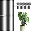 20Pcs Plant Support Stakes 17 inch SupKing Garden Orchid Sticks Extended to 3ft 4ft 5ft Plant Poles with Clips for Indoor Outdoor Potted Tomato Rose Amaryllis Vegetables Comes with 20 Ties(Black)