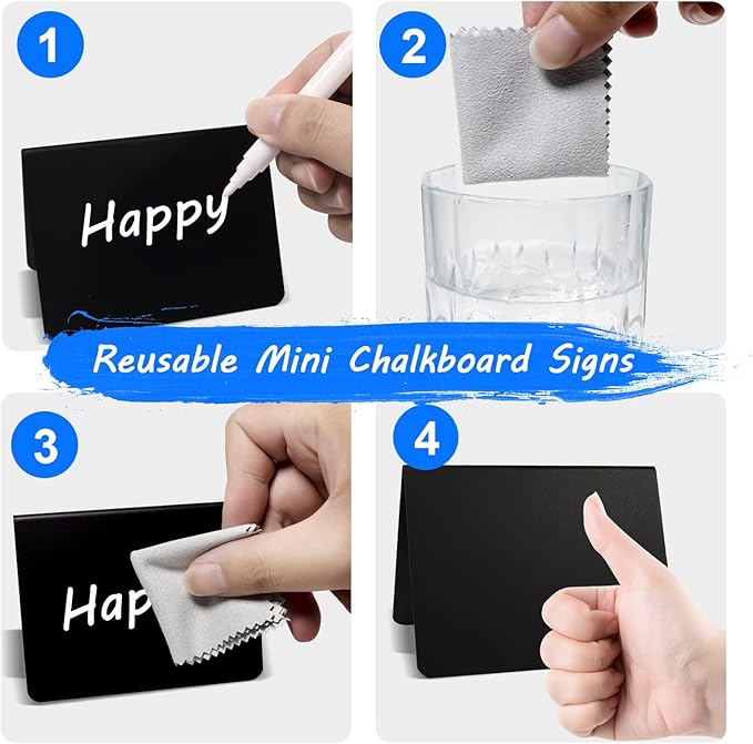 40 Pack Food Labels for Party Buffet - Mini Chalkboard Signs - Food Tags for Party Buffet - Catering Supplies Buffet Display, 3x4 Inches, Easy to Write and Wipe
