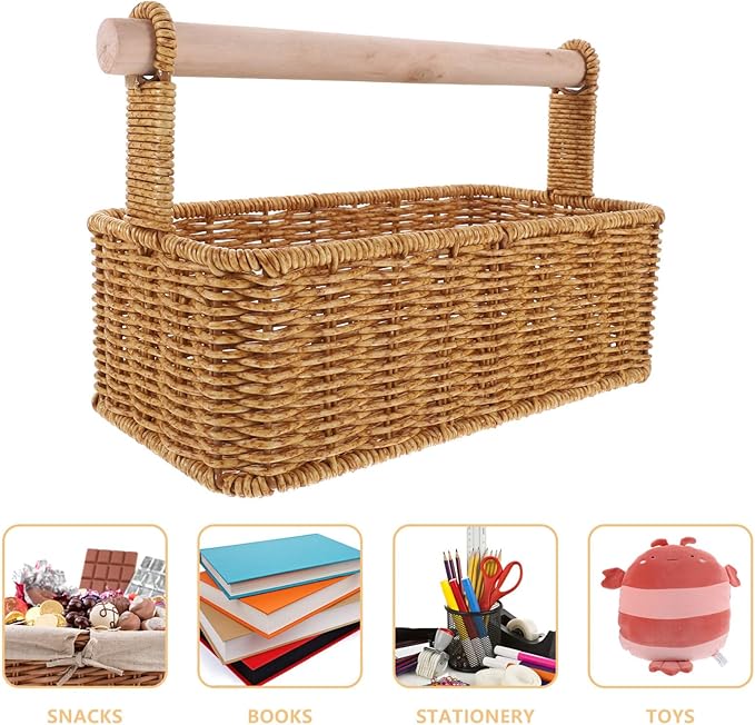 Alipis Bread Baskets for Kitchen Large Woven Storage Basket Rustic Hand Woven