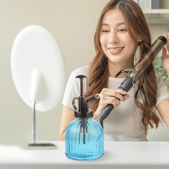 PartyKindom Vintage Glass Spray Bottle Continuous Mister Plant Mister for Garden Indoor