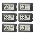 6 Pack Mini Hygrometer Indoor Humidity Meter, Small Digital Thermometer Humidity Gauge Meter, Indoor Thermometer Hygrometer Monitor Fahrenheit (℉) for Thermostat Reptile Tank, Mason Jars