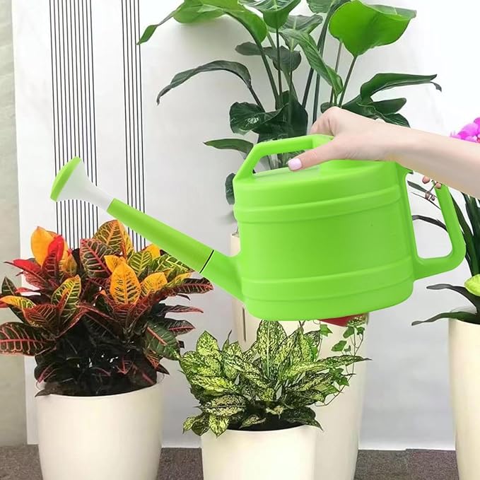 1 Gallon Watering Can Indoor Plants with Removable Sprinkler Head and Handle, Plastic Long Spout Watering Cans for House Flower Plants Garden Bonsai Indoor