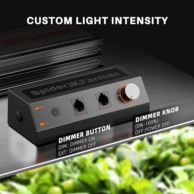 Spider Farmer SF1000 100W LED Grow Light for Indoor Plants, Upgraded High Efficiency LEDs, Dimmable Full Spectrum High PPFD, Deep Penetration for Seed Starting/Vegetables/Bloom in 2x2/3x3 Grow Tent