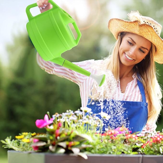 1 Gallon Watering Can Indoor Plants with Removable Sprinkler Head and Handle, Plastic Long Spout Watering Cans for House Flower Plants Garden Bonsai Indoor