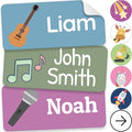 Personalized Name Labels for Kids (210 Labels) - Durable & Waterproof Custom Name Stickers for Clothing Tags, School Supplies, Camp & Daycare - Rhythm (1.2”x0.5”)