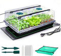 60 Cell Seed Starter Tray Kit with Grow Light, 3.8" Humidity Dome and 20.47" Heat Mat - Indoor Seed Germination Station for Faster Planting, Complete Gardening Kit for Vegetables, Herbs, Microgreens