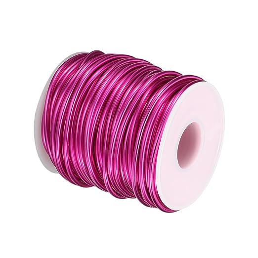 HARFINGTON Bonsai Wire Anodized Aluminum Training Wire Roll 2.5mm/10 Gauge 66ft Length Bendable Bonsai Tree Wire for Garden, Horticulture, Landscape, Planting, Rose Red