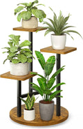3 Tier Square Wood Plant Stand Indoor Outdoor, Wood Tall Plant Rack, Heavy Duty Wrought Iron Flower Pot Stand, Planter Display Rack for Living Room Balcony Garden Patio - BlackSquare