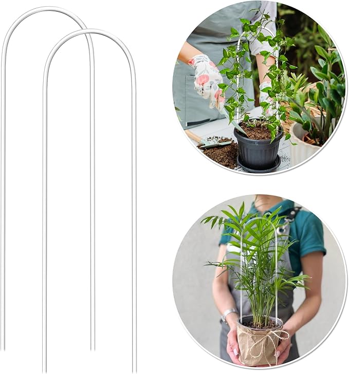 2 Pack U-Shaped Plant Trellis Indoor, Clear Acrylic Pothos Plant Climber Support, Trellis for Potted Plants Climbing Small Garden Plants Trelli Houseplant Accessory for Potted Ivy Outdoor
