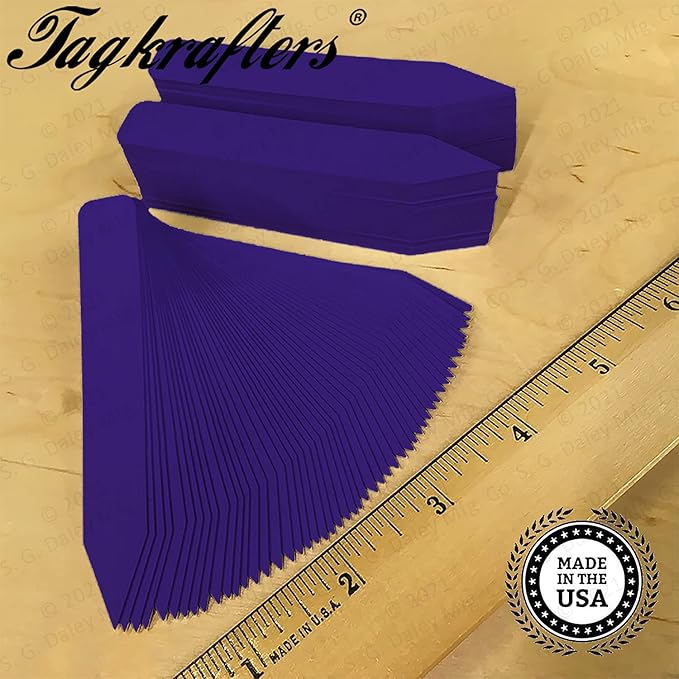 4" x 5/8" Dark Purple Premium Pot Stakes - 500 Pcs - Plastic Plant Tags and Labels - Nursery Garden Tree Labels Waterproof Writeable | Made in The USA |