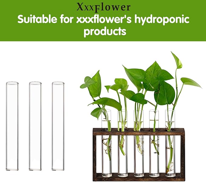 XXXFLOWER Glass Propagation Stations Accessories Glass Test Tubes Tiers Planters Wall Terrarium for Home Office Plant Hanger Flower Vases Wall Decor Hydroponic Cuttings Clear-4 Tube Vases