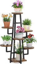 LITTLE TREE 7 Tier Plant Stand Indoor Tall Plant Shelf Corner Plant Pots Holder Rack Flower Stand for Living Room Balcony Garden, Rustic Brown