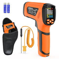 Infrared Thermometer Temperature Gun,-40℉~2912℉ Pyrometer, 50:1 High Temp Thermometer with Thermocouple Probe, Non-Contact Digital IR Laser Thermometer for Industrial HVAC Forge Metal