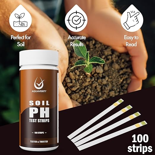 Premium Soil Testing Kit – 100 Soil pH Test Strips (3-9 Range) Quick & Accurate pH Testing for Garden, Lawn & Plants | Easy-to-Use pH Soil Tester Strips for Healthy Soil & Optimal Growth