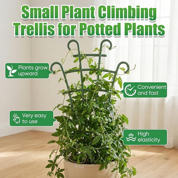 6PCS Indoor Small Trellis,Stackable Plant Trellis for Indoor Climbing Plants,Small Plant Climbing Trellis for Potted Plants Plastic Climbing,Potted Plant Trellis for Houseplants