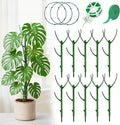 Monstera Plant Support Stakes Indoor - 10 Pack Stackable Garden Trellis for Potted Climbing Pothos Support - Durable All-in-One Tall Plant Sticks Pole for Modern Home Gardening (10 Pack)
