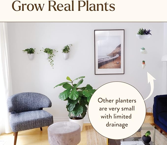 Make Good Virgo Wall Planters (Geometric, Set of 3) - Easy to Install and Water - Lightweight - Design Your Own Vertical Garden - Melamine Plastic