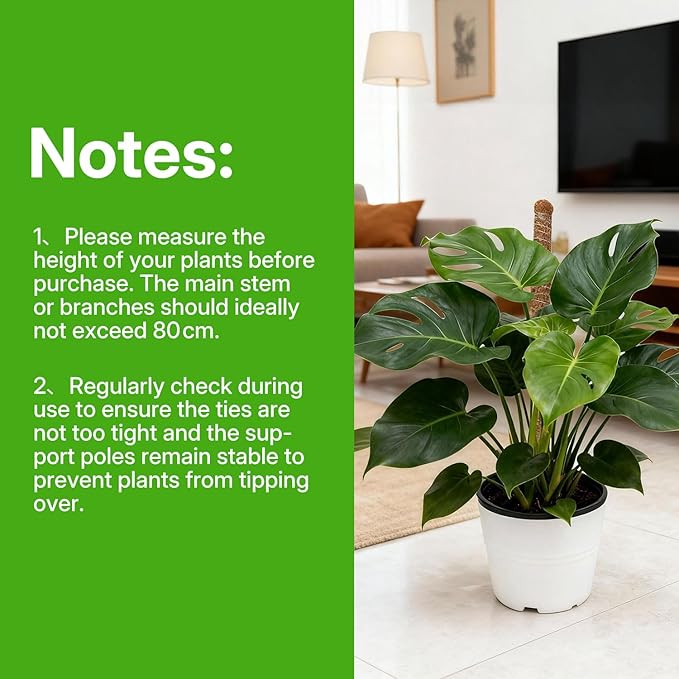Mcbazel 2 Pack 31.5'' Bendable Moss Pole, Monstera Plant Support, Coco Coir Moss Poles for Climbing Plants, Stakes for Indoor Plant, Accessories for Monstera Pot
