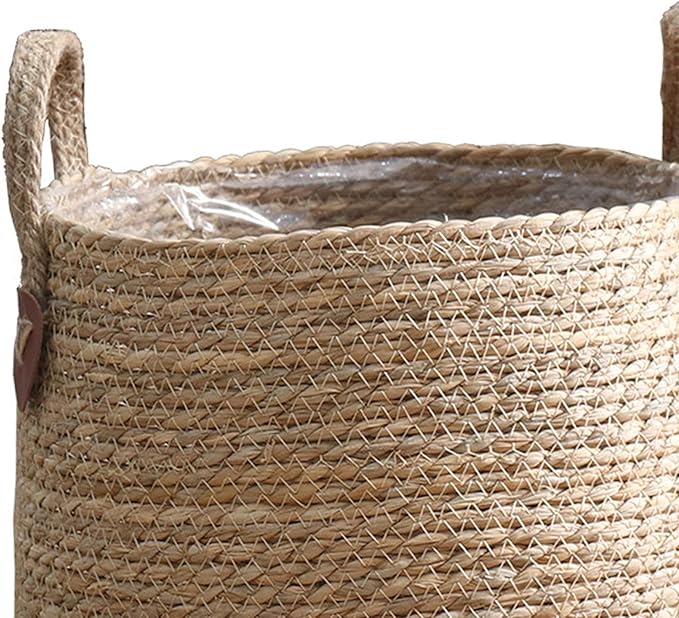 Woven Plant Basket Decorative Storage Basket Large Capacity Flower Pots Plant Container for Lawn Yard Balcony Home Windowsill, S
