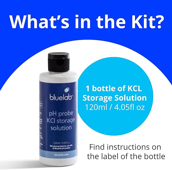 Bluelab KCl Storage Solution for pH Probes and Pens, for Maintaining, Hydrating, and Storing pH Meters, Made in the USA (120ml / 4.5 fl. oz)