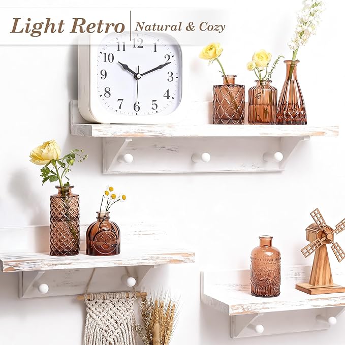 TBWIND 12-Piece Glass Bud Vase Set – Small Caramel Coffee Brown Etched Glass Vases with Unique Shapes and Weighted Base for Windowsills, Bathrooms, and Table Centerpiece Décor