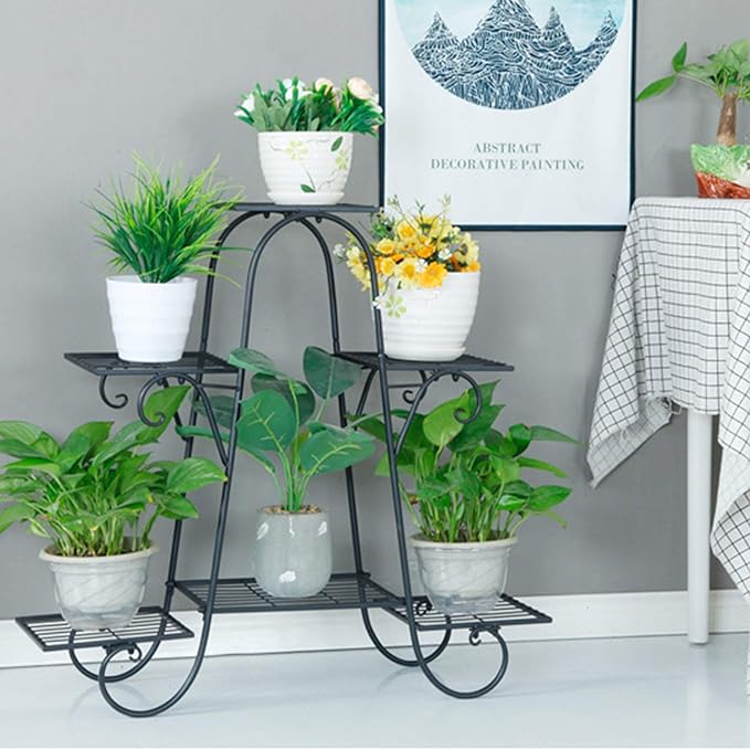 6 Tier Plant Stand, Indoor and Outdoor Flower Display Shelf for Multiple Plants, Patio Plant Rack with Tiered Design