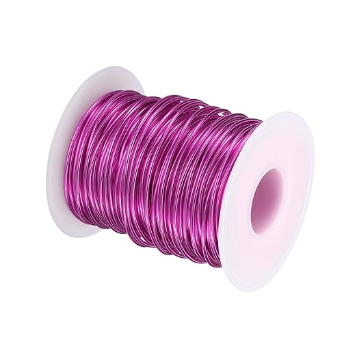HARFINGTON Bonsai Wire Anodized Aluminum Training Wire Roll 1.5mm/15 Gauge 98ft Length Bendable Bonsai Tree Wire for Garden, Horticulture, Landscape, Planting, Dark Pink