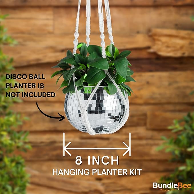 Macrame Plant Hanger with Short Rope (No Tassel) - 35 Inch - Cotton Macrame Cord for Boho Decor Flower Pots - Bohemian Chic Home Decor, Simple Indoor Outdoor Hanging Houseplants or Terrarium | 1 Pack