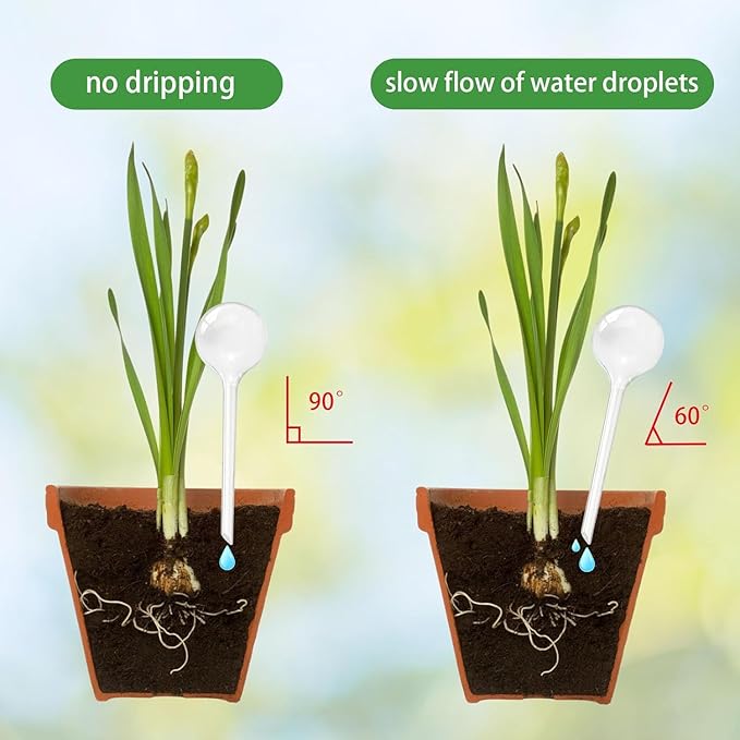 2PCS Watering Globes,Plant Watering Globes Plastic Self-Watering Bulbs Houseplant Plant Pot Bulbs,Self Watering Planter Insert Plant Accessories for Plants Indoor,Outdoor,Flowerpot,Home Garden