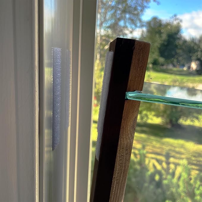 Daniel's Plants 3 Tiered Window Sill Plant Shelf (Real Wood & Glass) | Renter Friendly Window Shelves | Removable Indoor Plant Stand with Hook-and-Loop | Easy Setup | Solid Wood (Woodland Brown)