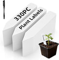 Cleangor 330Pcs Plant Labels with Marker Pen, 4" Plant Tags for Garden Waterproof, Reusable Plastic Plant Markers Garden Labels for Seedlings, Vegetables, Flowers, Gardening Organization Kit