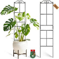 31.8'' Stackable Plant Trellis Indoor, Metal Trellis for Climbing Plants Indoor, House Plant Support with Soft Ties for Monstera Hoya Pothos, 2P