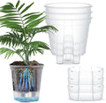 Wonderjune Self Watering Pots for Indoor Plants with Deep Reservoir and High Drainage Holes for Outdoor Plants and Flowers, Bare Root Planter(4.72'',Clear,3 Pcs)
