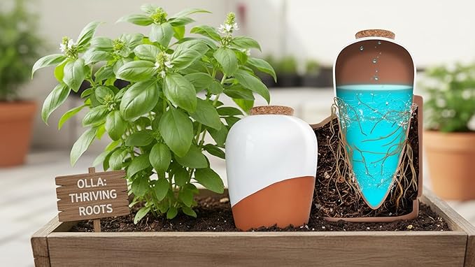 Plant Self Watering Globes - Terracotta Watering Spikes - Slow Release Olla Pots - Holds 14 oz - Drip Irrigiation Olla System