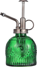 BESPORTBLE Glass Plant Mister Spray Bottle, 6.5 Green Glass Water Spray Bottle with Top Pump, Vintage Plant Watering Can, Small Mister for Outdoor Indoor House, Green