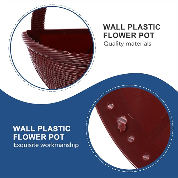 Seagrass Storage Baskets 2Pcs Hanging Planter Baskets Rattan Flower Pots Air Plant Container for Indoor Outdoor Plant Porches Patio Wall Decoration Brown Round Planter