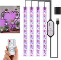 Hywyimlait 7.8'' Growing Lamp for Indoor Plants, Red & Blue & Yellow Full Spectrum, LED Grow Light Strips with 4/8/12H Timer,10 Dimmable Levels for Green House Succulent,4 Head