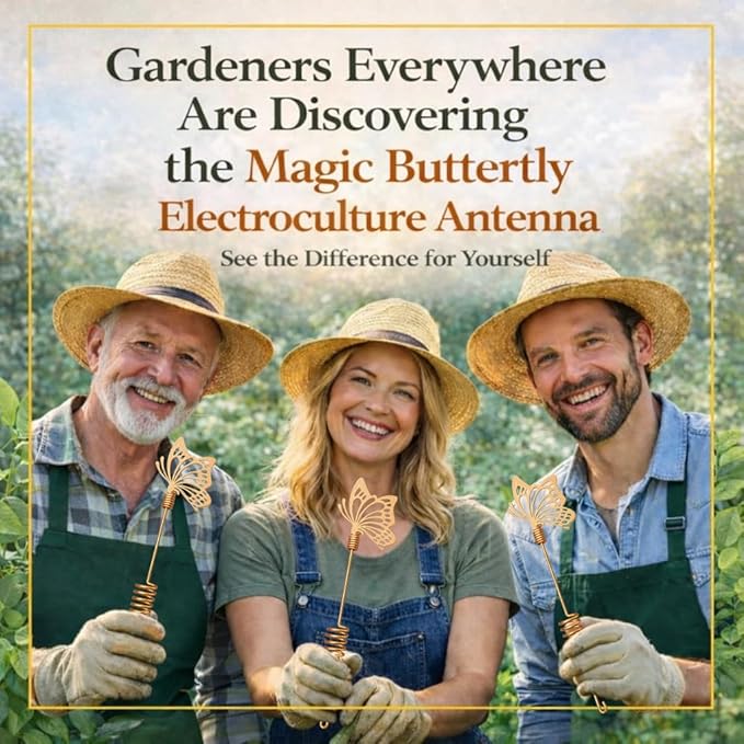 Decorative Garden Stakes for Plants – Butterfly Copper Garden Stakes (3-Pack) – Unique Garden Decor Gift for Gardeners, Outdoor Gardens, Raised Beds & Indoor Plants – Electroculture Plant Stakes
