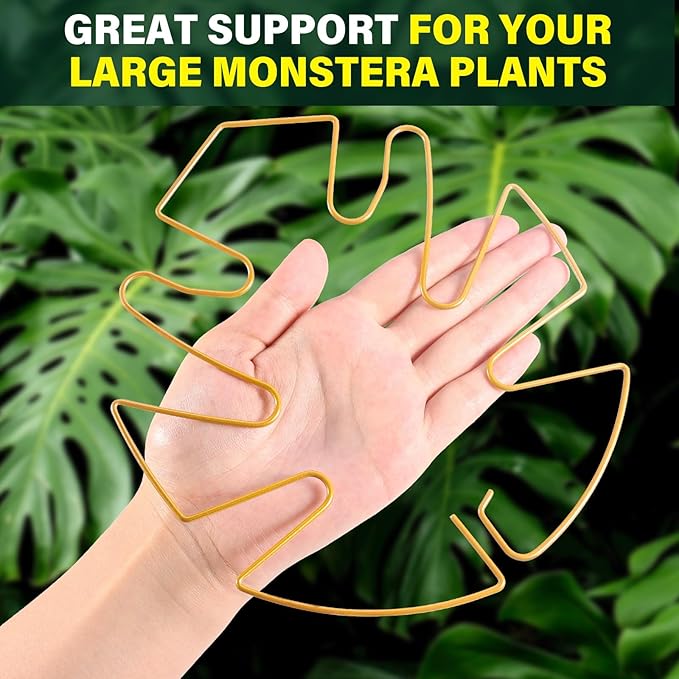 6Pcs Gold Iron Monstera Plant Support Stakes - Indoor Plant Holders for Stem Support and Thriving Growth