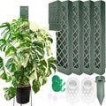 4 Psc 9'' D Shaped Moss Pole with Water dripper,Easy-to-Assemble Moss Pole Monstera Plant Support,Anti-tip Sturdy Moss Poles for Climbing Plants (Green)