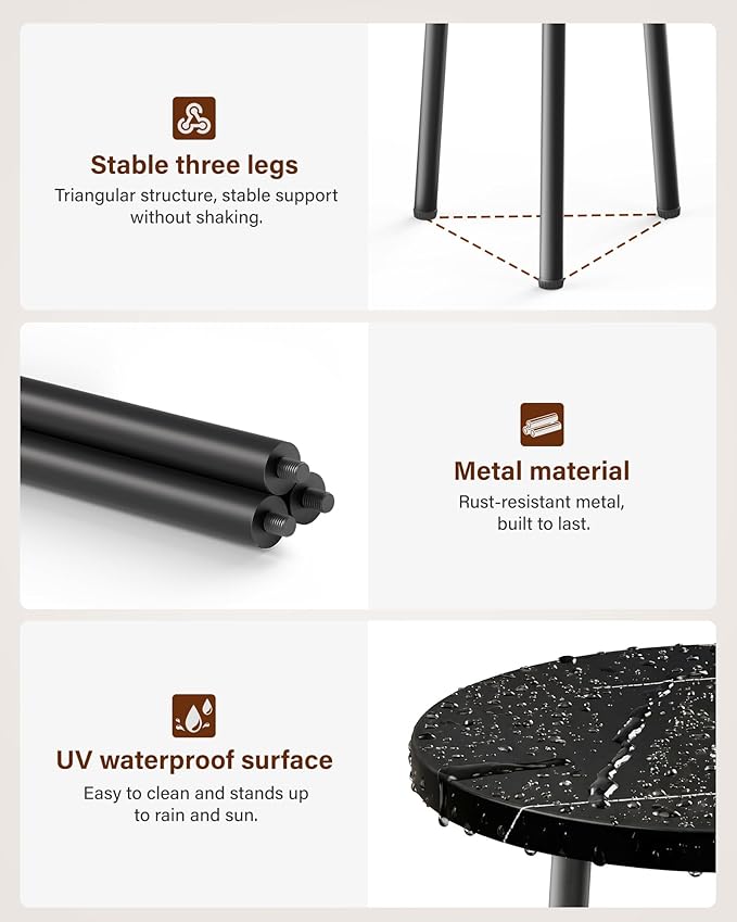 Plant Stand Indoor 2 Pack: Corner Wood 20 Inch Plant Stand Mid Century Modern Decor - Small Round Plant Table for Indoor Plants - Plant Holder for Patio Living Room Bathroom Office (Black Marble)