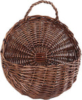 JJSQYLAN JJSQ Handmade Woven Wicker Hanging Storage Basket, Wall Decorations for Home Garden Wedding, Brown, 14.2×11.8×4.7 inch